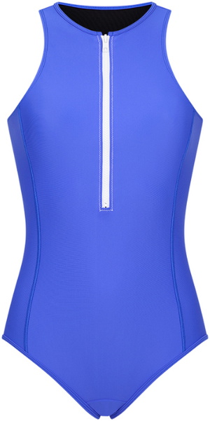 2026 Wallien Mujer Bañador Sin Mangas Yemaya 102022003 - Blue / Blanco